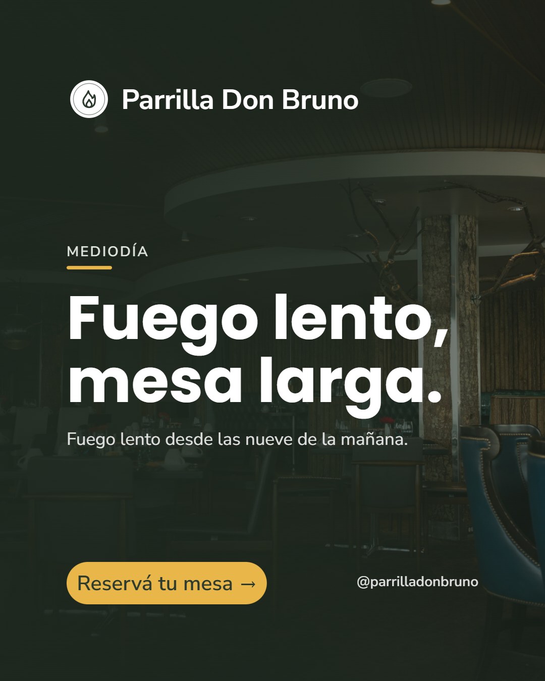 Pieza de una parrilla: foto del salón bajo un velo verde humo